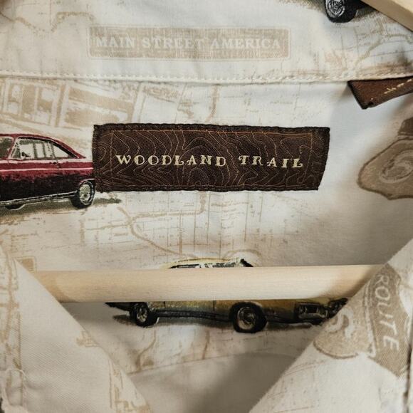 Woodland Trail Route 66 Classic Cars Men's Retro Casual Button-down Size XL - Picture 4 of 7
